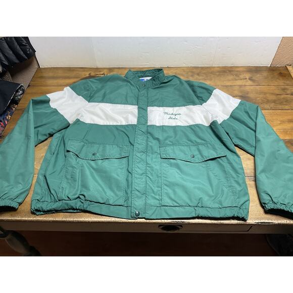 Vintage Champion 80’s Michigan State Jacket Green Size XXL - Picture 1 of 12